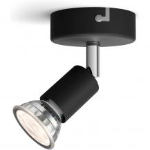 Philips 1er Limbali Decken-/Wandspot in Schwarz mit 1 x GU10 Fassung IP20 - GU10 Leuchtmittel nicht enthalten